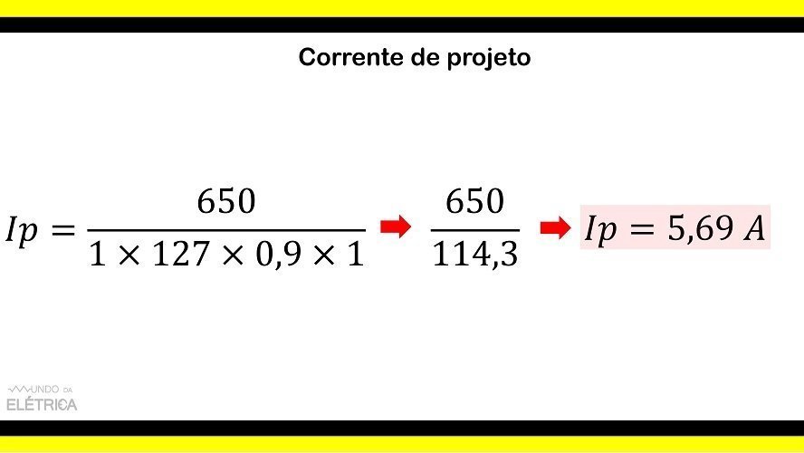 Ensinando como calcular corrente de projeto passo a passo.