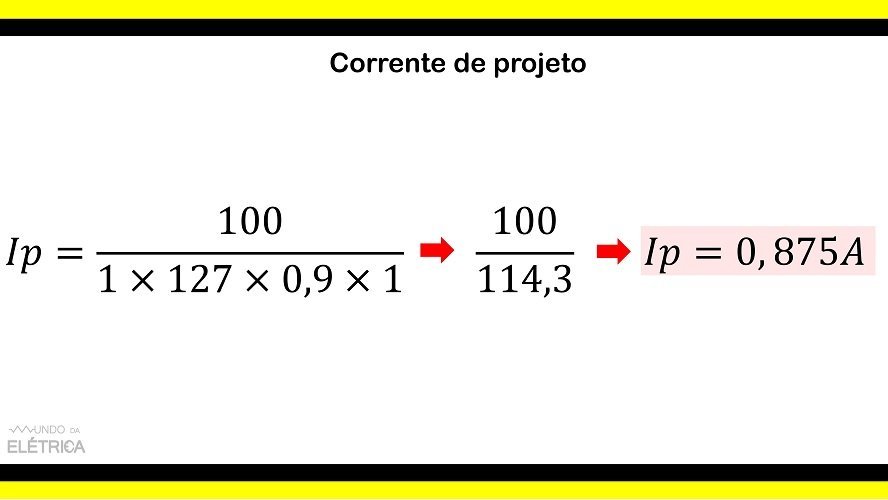 Ensinando como calcular corrente de projeto passo a passo.