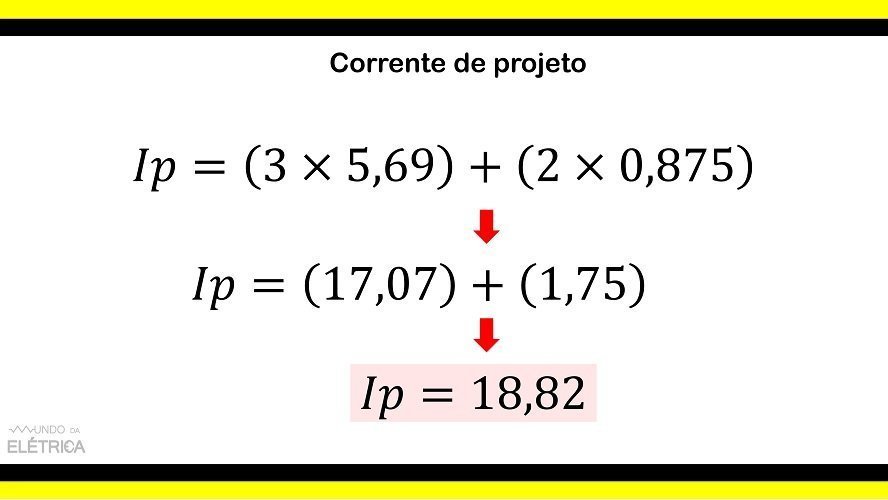 Ensinando como calcular corrente de projeto passo a passo.