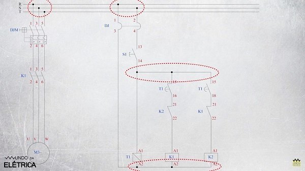 No diagrama multifilar cada fio é representado de forma separada.