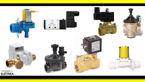Vários modelos de válvulas solenoide.