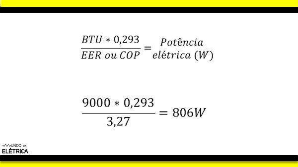 Potência elétrica de 806 w é a que deve ser usada para fazer cálculos.