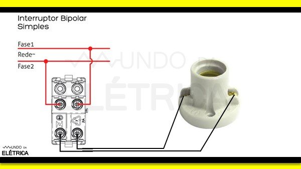 Interromper as duas fases que vão para lâmpada.