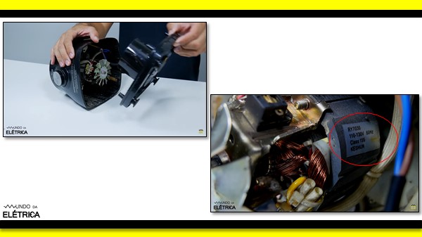 Onde mostra a tensão de funcionamento do seu motor de 127V.