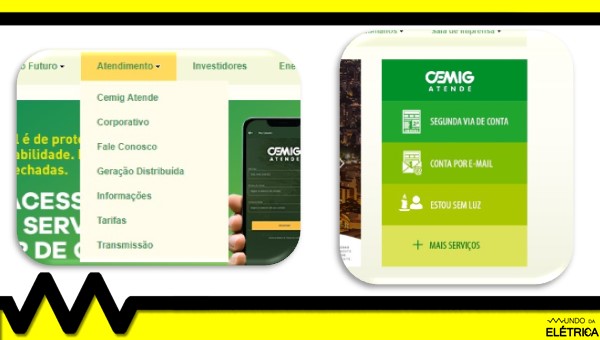 Método de entrada no site da Cemig.