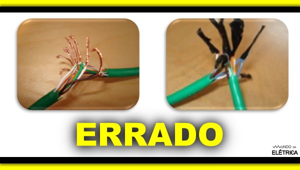 Emenda ERRADA de um cabo de rede.