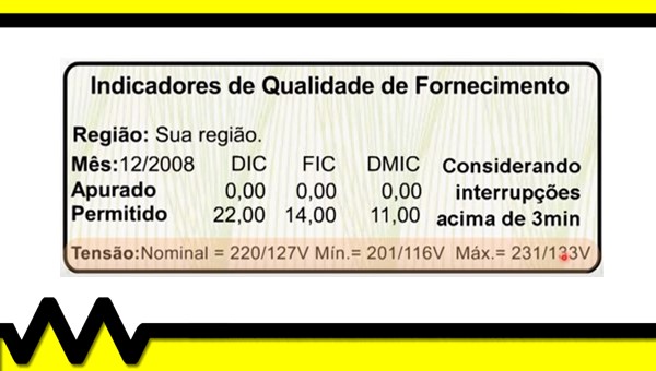 Veja as variações de tensão aceitáveis.
