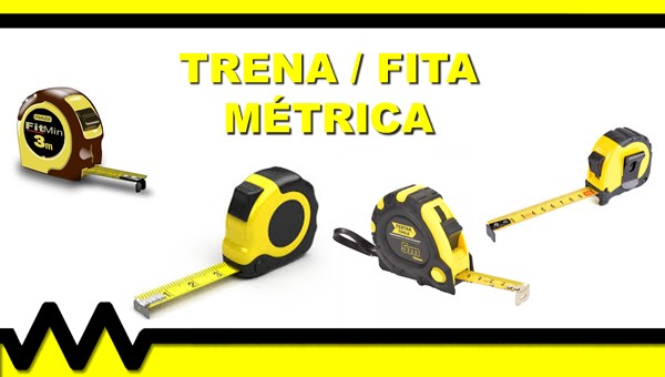 Instrumento de medição chamado de trena ou fita métrica.