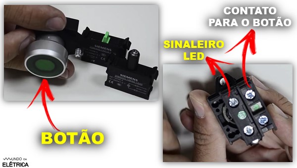Botoeira e sinaleiro para comandos elétricos