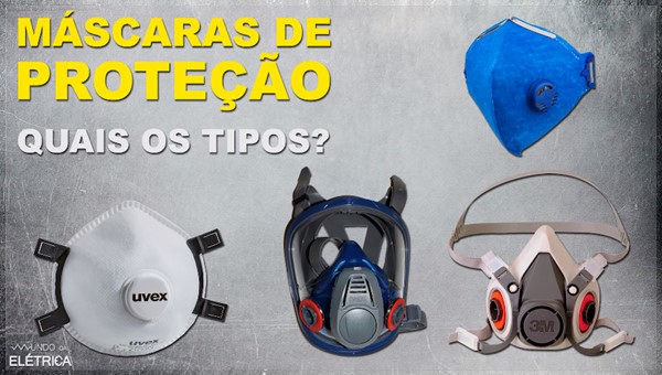 Tipos de máscaras de proteção.
