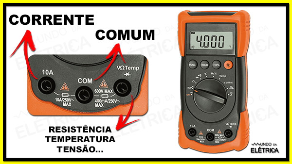Como conectar as pontas de prova no multímetro?